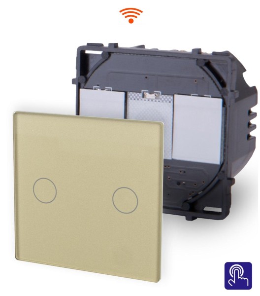 2-faches WLAN Lichtschalter-Modul Touch Gold PWM2-13 POINT