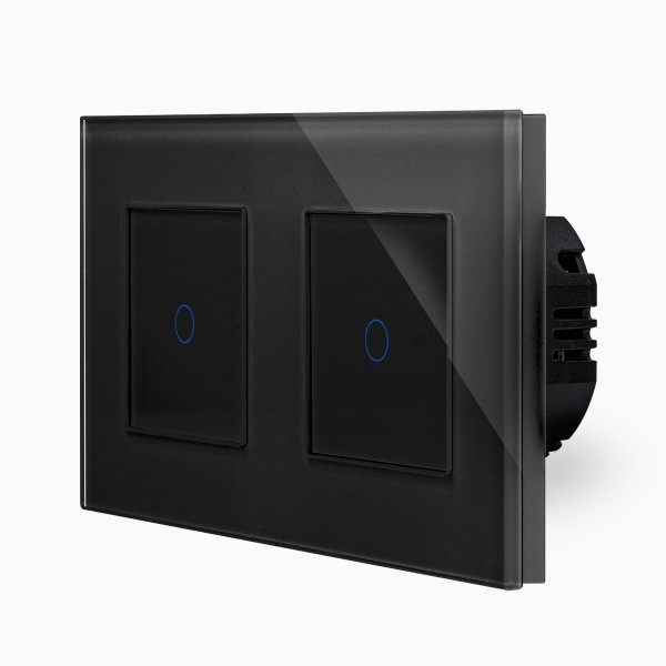 Glas 2 1-fache Lichtschalter Touch Schwarz LXBG2/P-701-701-12 POINT