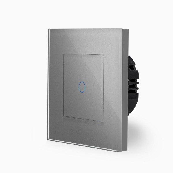 Glas 1-facher Lichtschalter Touch Grau LXBG1/P-701-15 POINT