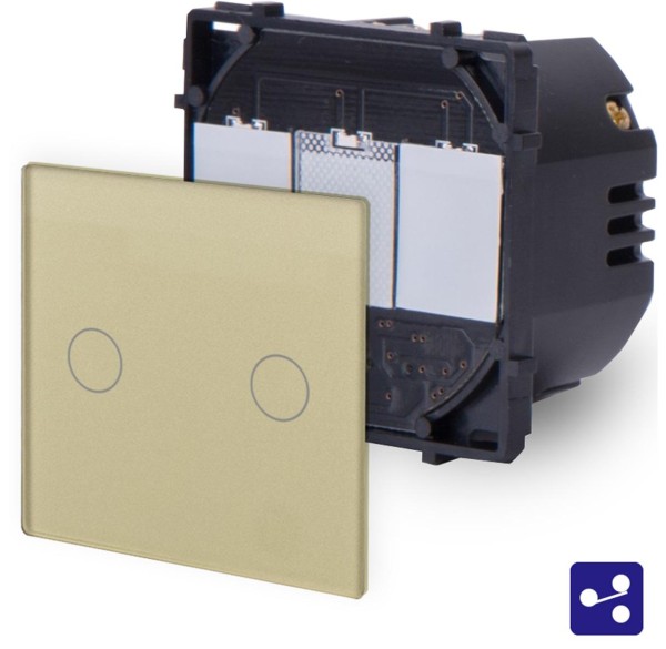 2-faches Wechselschalter / Kreuzschalter Modul Touch Gold P-702S-13 POINT 2-faches Wechselschalter / Kreuzschalter Modul Touch Gold P-702S-13 POINT