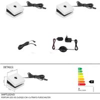 PORTUM LED VD-2xDOJO-CW+1xTRAFO-FUßSCHALTER
