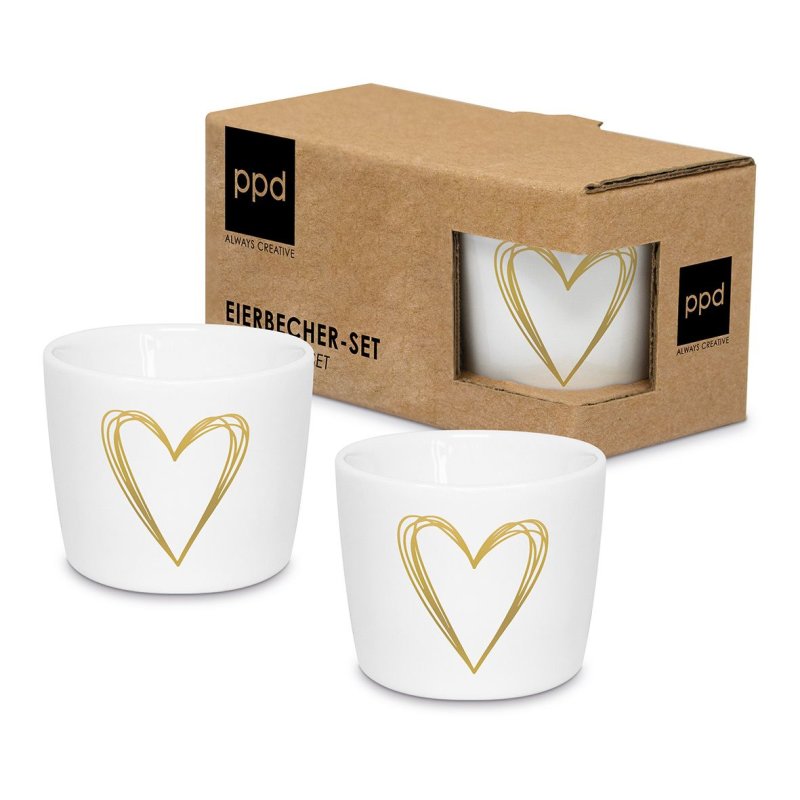 PPD - Eierbecher - 2er Set - Pure Heart - Gold