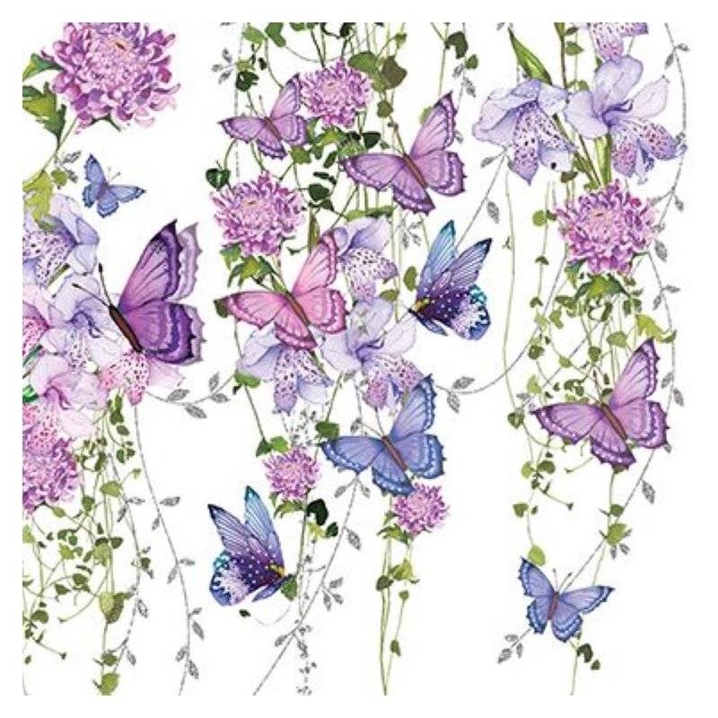 PPD - Servietten - Butterfly Splash - 33 x 33 cm - 20 Stk