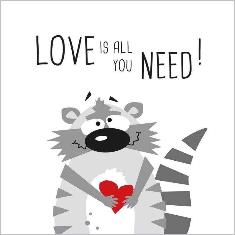 PPD - Servietten - Need Love Racoon - 33 x 33 cm - 20 Stk
