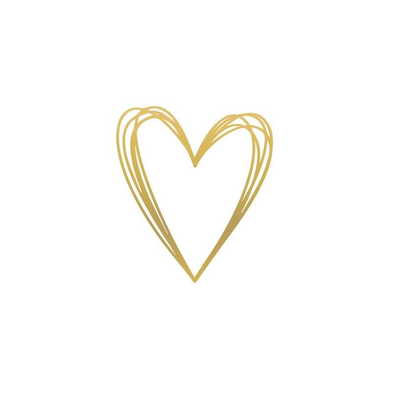 PPD - Servietten - Pure Heart Gold - 33 x 33 cm - 20 Stk