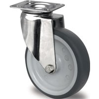 Promat - Lenkrolle Rad-Ø 125 mm Tragfähigkeit 100 kg mit Anschraubplatte Plattenbreite 70 mm Gleitlager Edelstahl tpe von PROMAT