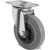 Promat - Lenkrolle Rad-Ø 160 mm Tragfähigkeit 135 kg mit Anschraubplatte Polypropylen Rollenlager Vollgummi grau von PROMAT