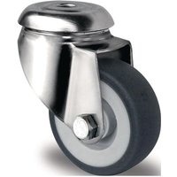 Promat - Lenkrolle Rad-Ø 50 mm Tragfähigkeit 50 kg Rückenlochbefestigung Polypropylen Gleitlager Edelstahl tpe grau von PROMAT