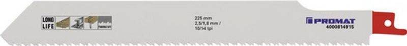 PROMAT Säbelsägeblatt (Länge 225 mm Breite 25 mm / Zahnteilung TPI 10/14 2,5/1,8 mm) - 4000814915 von PROMAT