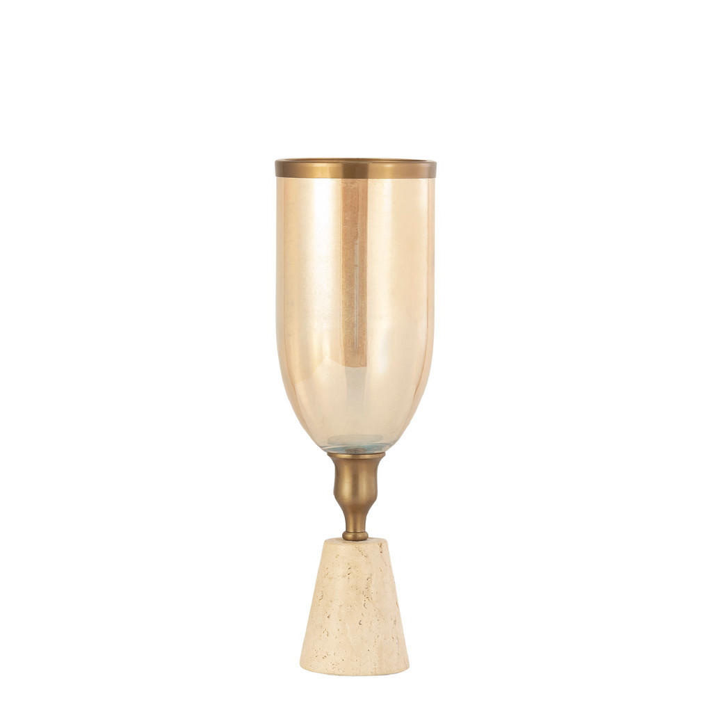 Ptmd Collection Windlicht, Gold, Glas, Rund, 13x40x13 cm, Dekoration, Windlichter & Laternen, Windlichter von PTMD Collection