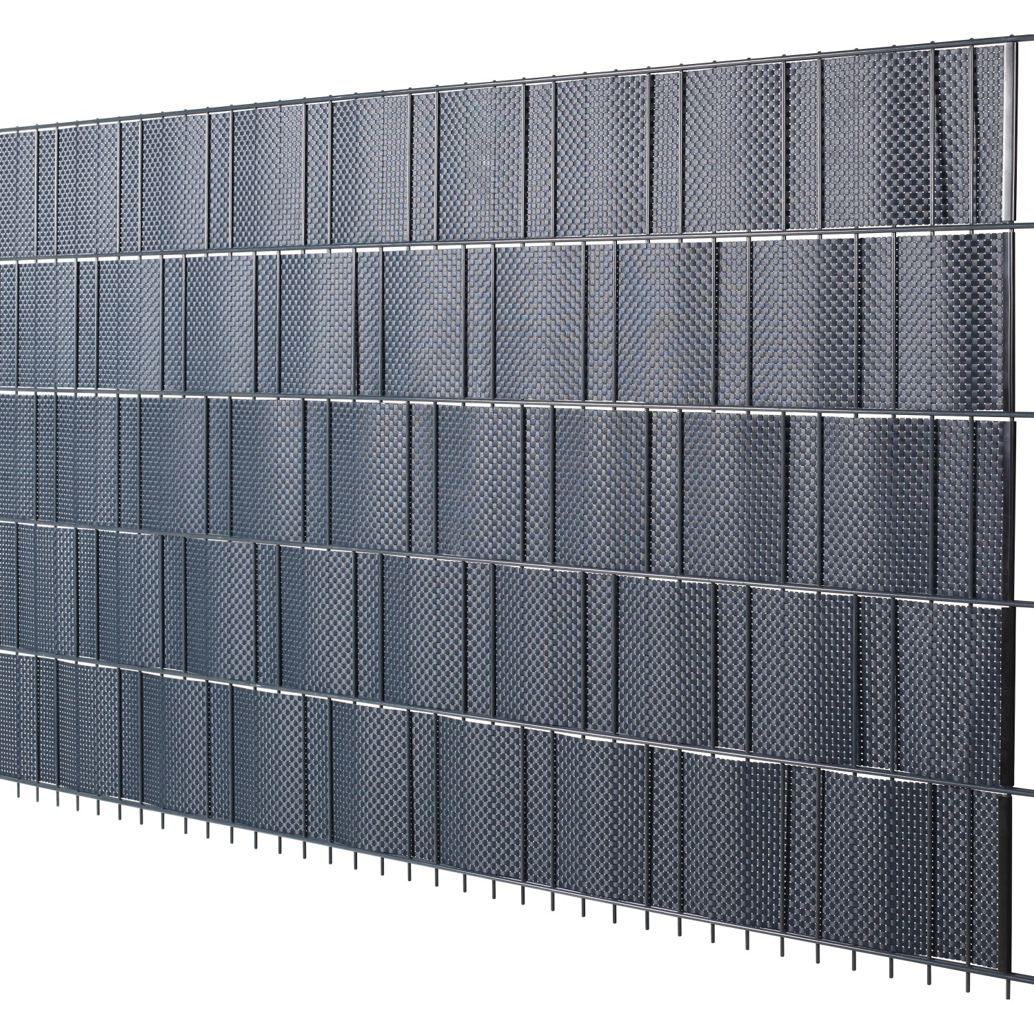 PVC-Sichtschutzstreifen Anthrazit Höhe 19 cm Länge 200 cm 5 Streifen