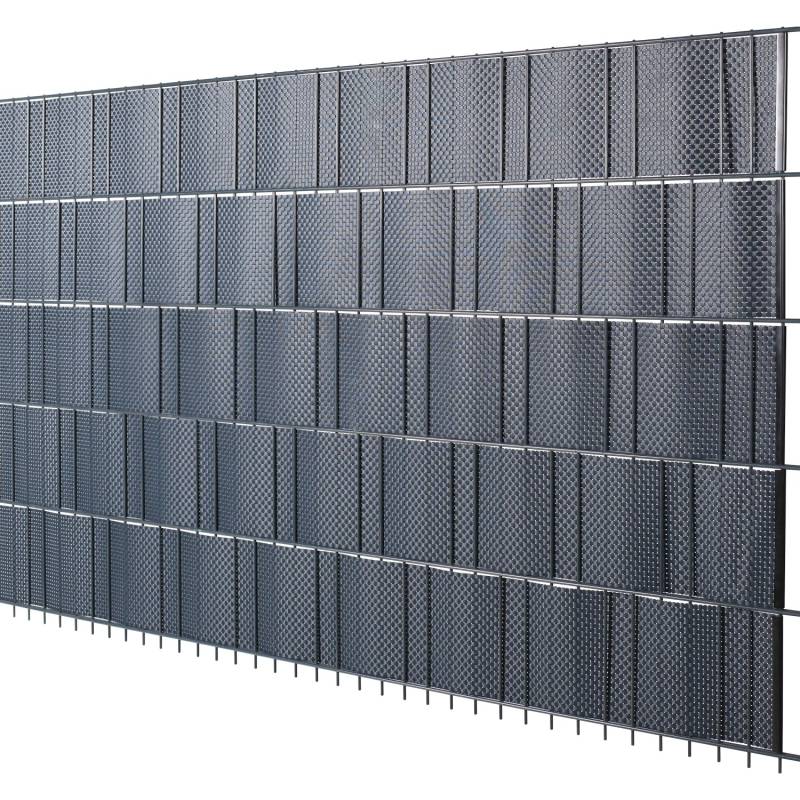 PVC-Sichtschutzstreifen Anthrazit Höhe 19 cm Länge 200 cm 5 Streifen