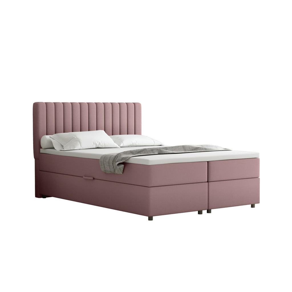 Panda Möbel Boxbett, Rosa, Holz, Mode, 140x200 cm, Oeko-Tex® Standard 100, Schlafzimmer, Betten, Boxspringbetten von Panda Möbel