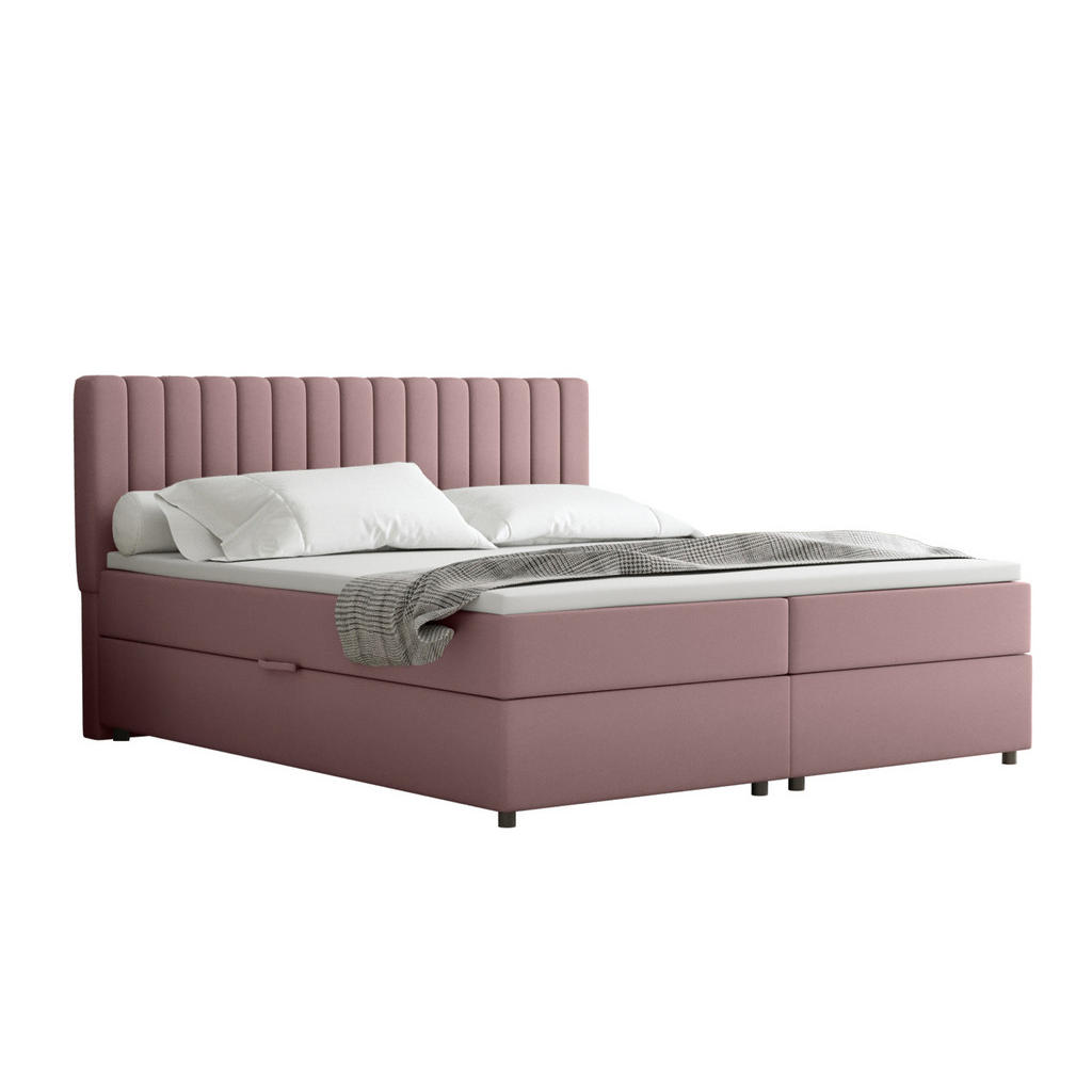 Panda Möbel Boxbett, Rosa, Holz, Mode, 180x200 cm, Oeko-Tex® Standard 100, Schlafzimmer, Betten, Boxspringbetten von Panda Möbel