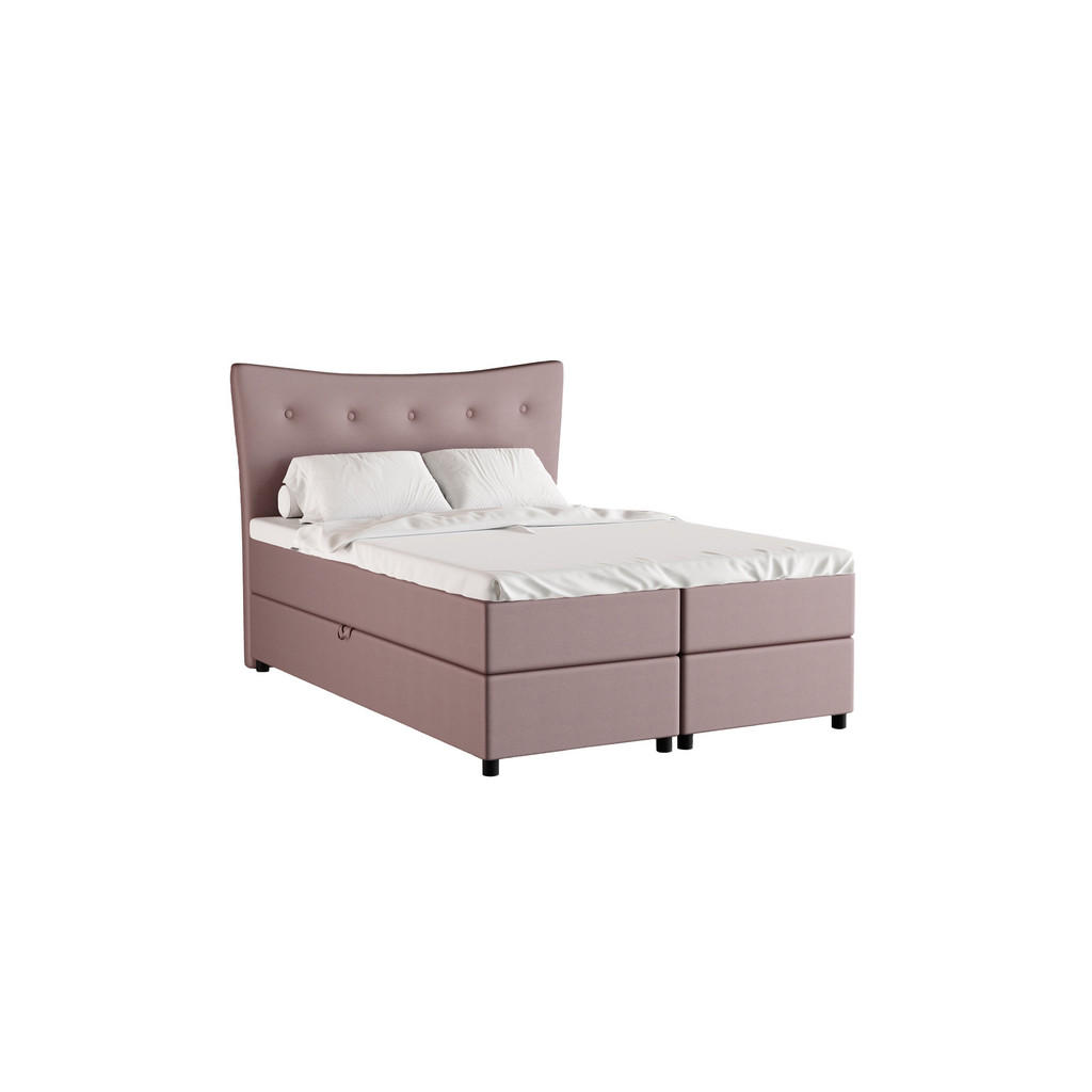 Panda Möbel Boxbett, Rosa, Holz, Mode, 140x200 cm, Oeko-Tex® Standard 100, Schlafzimmer, Betten, Boxspringbetten von Panda Möbel