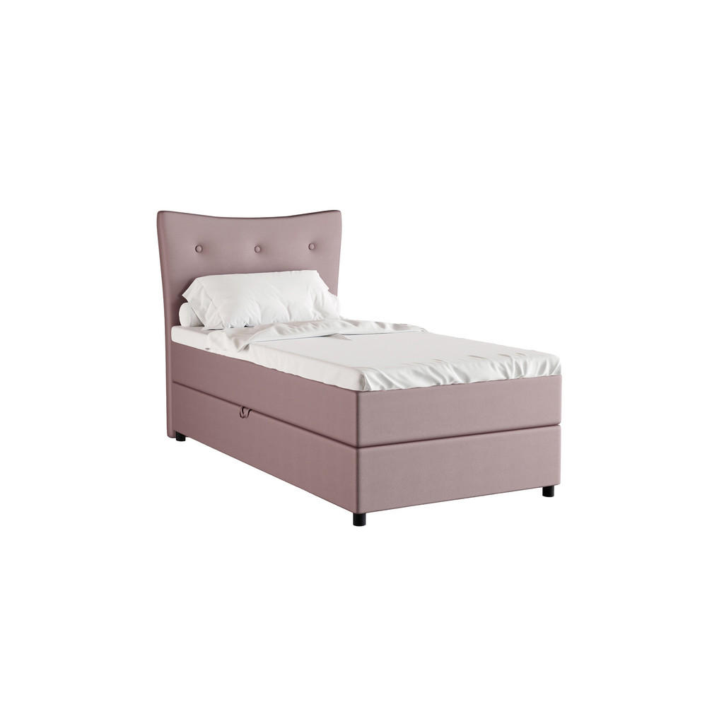 Panda Möbel Boxbett, Rosa, Holz, Mode, 100x200 cm, Oeko-Tex® Standard 100, Schlafzimmer, Betten, Boxspringbetten von Panda Möbel