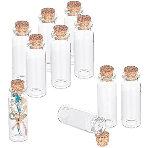 PandaHall Kleine Klar Farbe Glasflaschen mit dem Kork f¨¹r Perle Container,Groesse 22x62mm von PH PandaHall