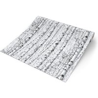 Papiertapete Birkenwald weiß schwarz B/L: ca. 53x1005 cm von XXXL
