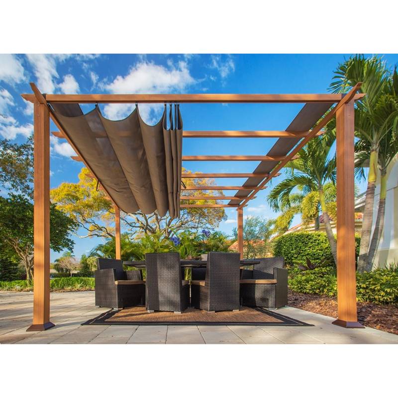 Paragon Outdoor Pergola Florida Aluminium/Textil 350 cm x 350 cm x 2350 cm Natur von Paragon Outdoor