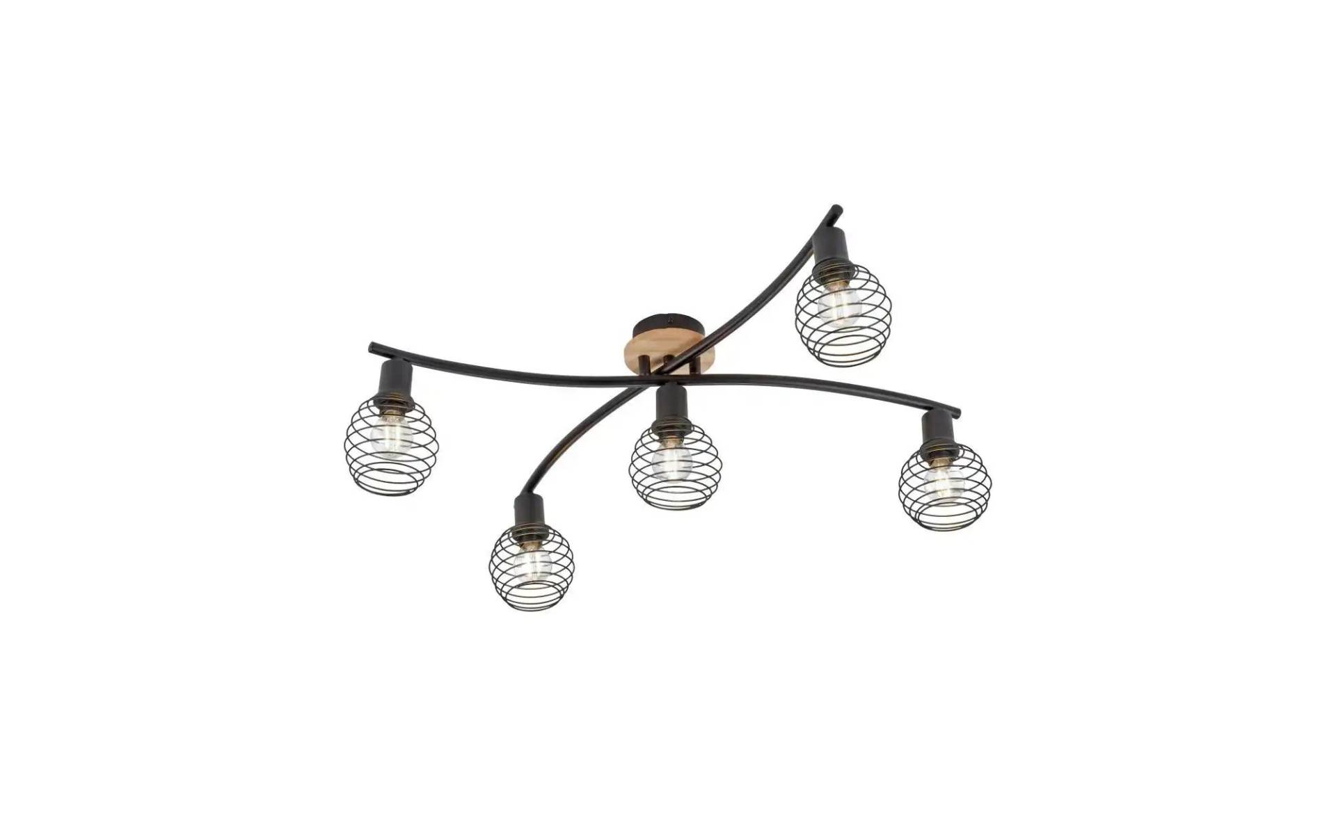 Paul Neuhaus Deckenleuchte  5-flammig  Holz/Metall   ¦ holzfarben ¦ Maße (cm): B: 70 H: 20 T: 67.0 Lampen & Leuchten > Deckenleuchten - Höffner