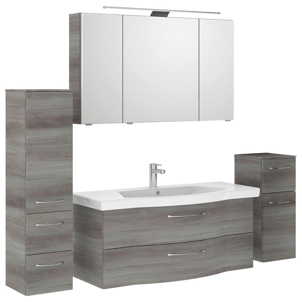 Pelipal Badezimmer 6005, Graphit, Metall, 5-teilig, 9 Fächer, insgesamt: 5,2 Schubladen, 182 cm, Made in Germany, hängend, Typenvielfalt, Badezimmer, Badmöbelsets & Badmöbelserien, Badmöbel-Sets von Pelipal