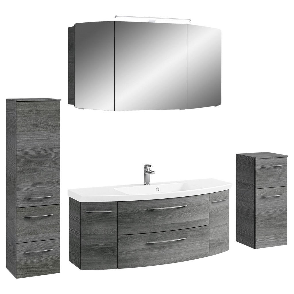 Pelipal Badezimmer Cassca, Graphit, Metall, 5-teilig, 10 Fächer, insgesamt: 5,2 Schubladen, 181 cm, Made in Germany, hängend, Typenvielfalt, Badezimmer, Badmöbelsets & Badmöbelserien, Badmöbel-Sets von Pelipal