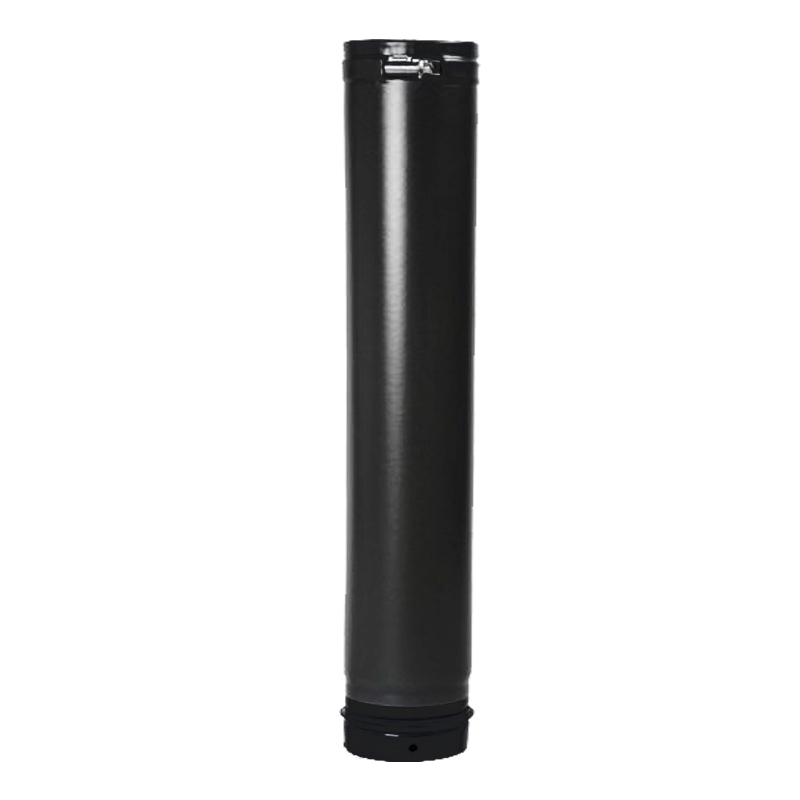 Pellet- Ofenrohr Fix-Rohr 750mm DN 100mm matt-schwarz emailliert von KaminStore24