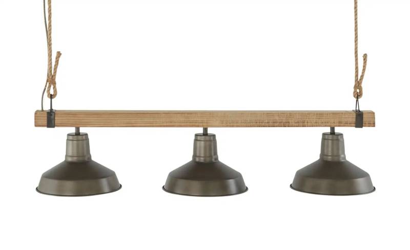 Pendelleuchte  3-flammig  schwarz/Holz mit Tau   ¦ schwarz ¦ Maße (cm): B: 90 H: 120 Lampen & Leuchten > Innenleuchten > Pendelleuchten - Möbel Kraft