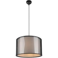 Pendelleuchte 1xE27 1 Stück Metall Schwarz, Weiß