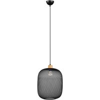 Pendelleuchte 1xE27 Ø 33 cm  1 Stück Metall / Holz Schwarz
