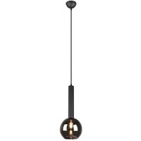 Pendelleuchte 1xE27 Rauchglas 1 Stück Metall Schwarz