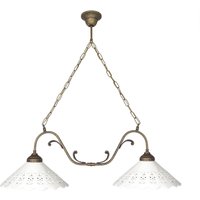 Pendelleuchte 2-flammig B: 83,5 cm Keramik Messing E27 von Ghidini Giovanni Battista