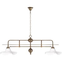 Pendelleuchte 2-flammig in Bronze Antik Weiß E27 Messing Glas von Ghidini Giovanni Battista