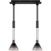 Pendelleuchte 2xE27 1 Stück Metall / Glas Schwarz