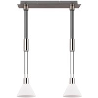 Pendelleuchte 2xE27 1 Stück Metall / Glas Weiß, Hellgrau