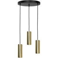Pendelleuchte 3-flammig E27 Messing Eisen in Schwarz Bronze von Ghidini Giovanni Battista