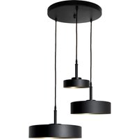 Pendelleuchte 3-flammig E27 in Schwarz matt Gold Retro von Ghidini Giovanni Battista