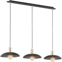 Pendelleuchte 3-flammig L: 90 cm Metall Schwarz Gold E27 Pendelleuchte 3-flammig L: 90 cm Metall Schwarz Gold E27 von Emibig