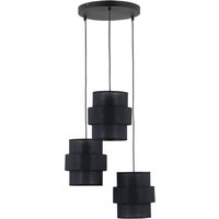 Pendelleuchte 3-flammig Schwarz Stoff Metall E27 verstellbar Pendelleuchte 3-flammig Schwarz Stoff Metall E27 verstellbar von TK Lighting