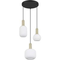 Pendelleuchte 3xE27  Matt / Messing / Glas opal 1 Stück Glas / Metall Weiß, Schwarz, Gelb