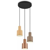 Pendelleuchte 3xE27 Taupe / Beige / Coffee 1 Stück Metall Hellbraun
