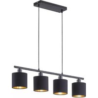 Pendelleuchte 4xE14 1 Stück Metall / Stoff Schwarz, Gelb