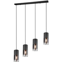 Pendelleuchte 4xE27 1 Stück Metall / Glas Schwarz