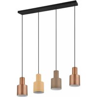 Pendelleuchte 4xE27 Taupe / Beige / Coffee 1 Stück Metall Hellbraun