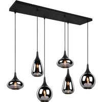 Pendelleuchte 6xE14 1 Stück Metall Schwarz