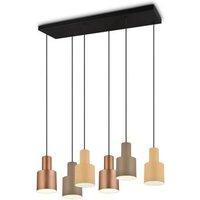 Pendelleuchte 6xE27 Taupe / Beige / Coffee 1 Stück Metall Hellbraun