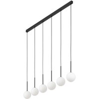Pendelleuchte B: 122 cm Glas Metall Schwarz Weiß 6x G9 von TK Lighting