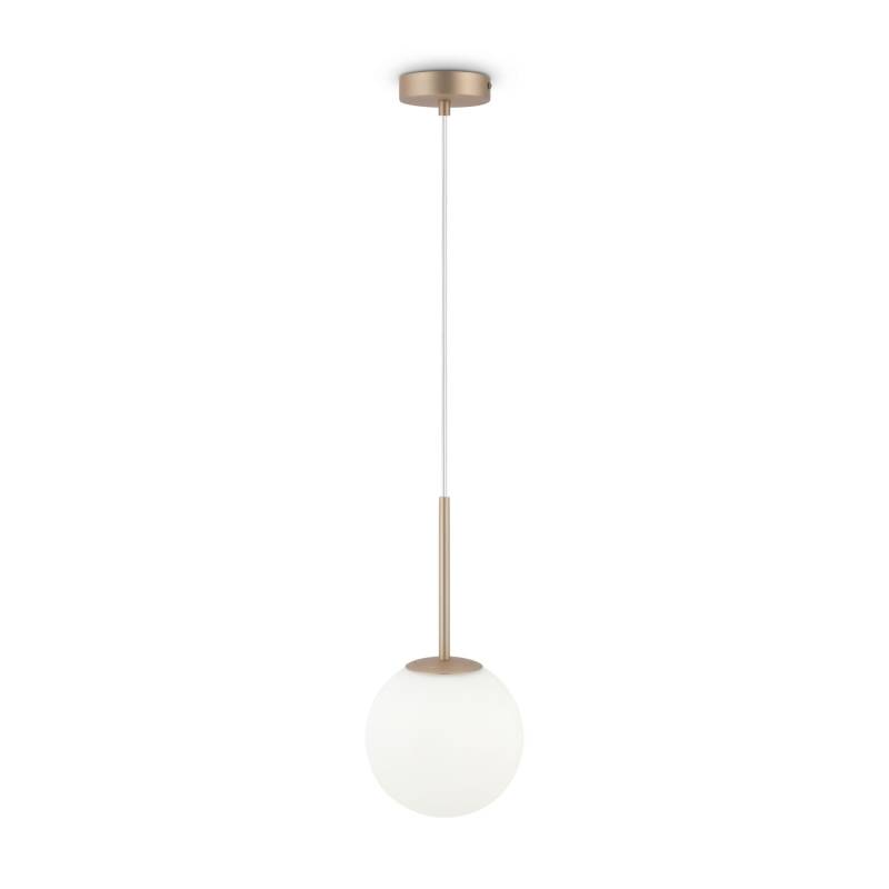 Pendelleuchte Basic Form Goldfarben/Weiß max. 40 Watt