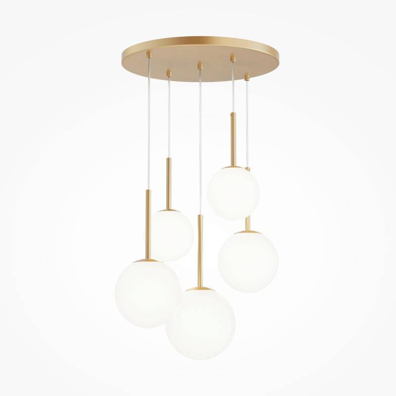 Pendelleuchte Basic Form Weiß/Goldfarben max. 40 Watt