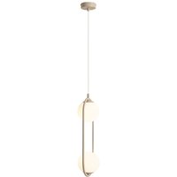 Pendelleuchte Beige Metall Glas L:18,5 cm E14 2-flammig Pendelleuchte Beige Metall Glas L:18,5 cm E14 2-flammig von ALDEX